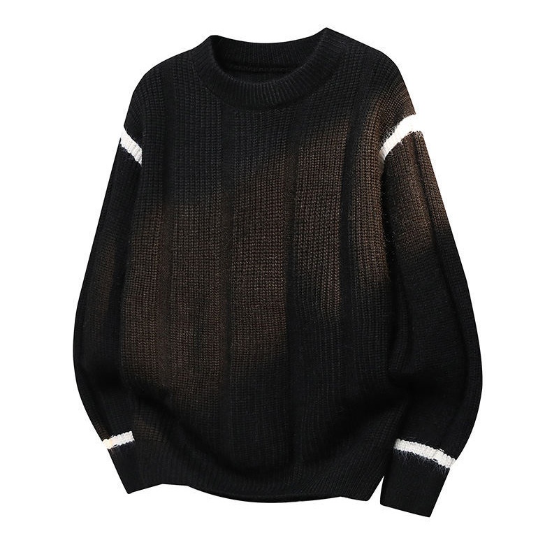 Men's Luxury Fashion Crewneck Striped Sweater Long Sleeve