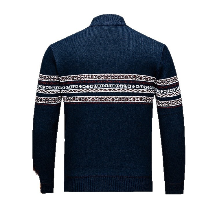 Men's Fashion Fleece Lined Warm Long Sleeve Knitwear Sweater