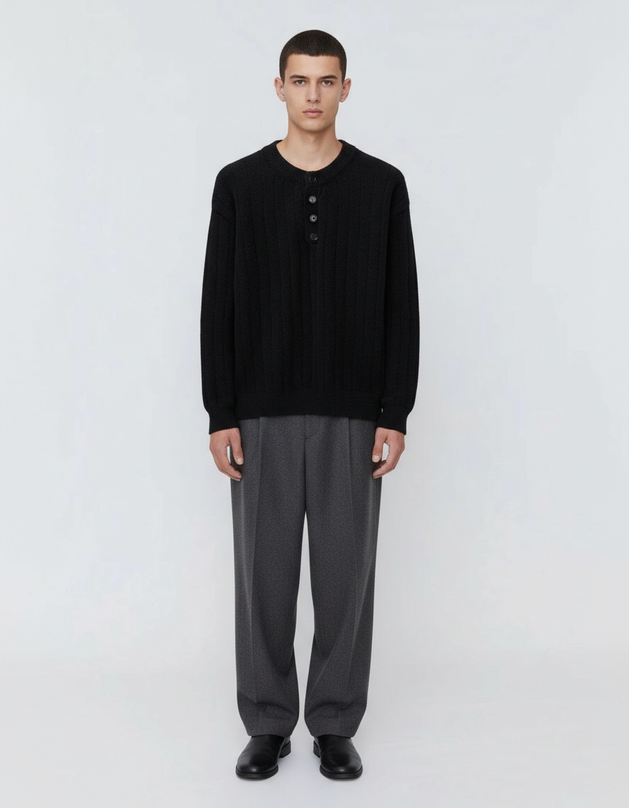 Men's Loose Fit Casual Pullover Knitwear Sweater