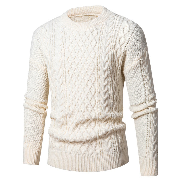 Men's Solid Color Fashion Knit Base Layer Long Sleeve Sweater Top