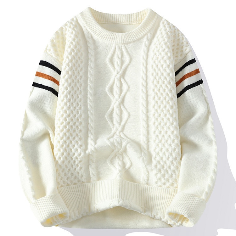 Men's Warm Knit Patchwork Sweater Fashion Casual Knitwear