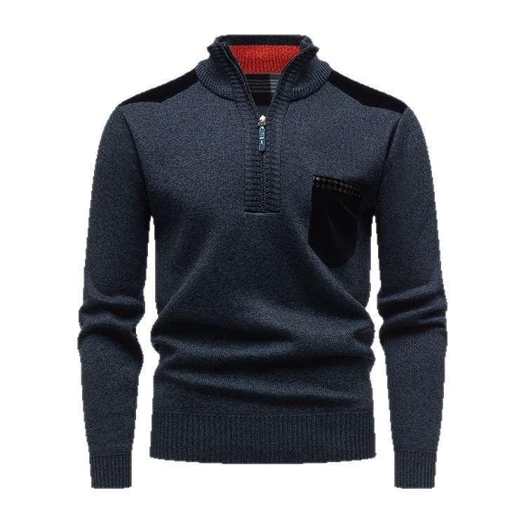 Men's Half-Zip Pullover Sweater Thick Casual Knit Top