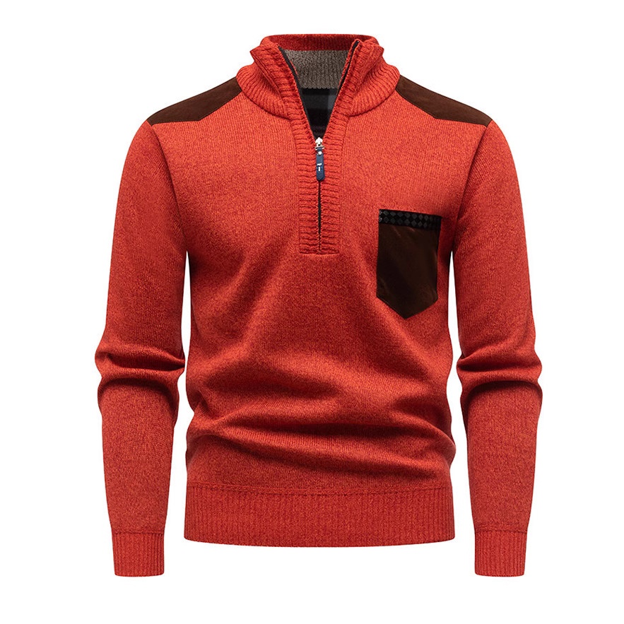 Men's Half-Zip Pullover Sweater Thick Casual Knit Top