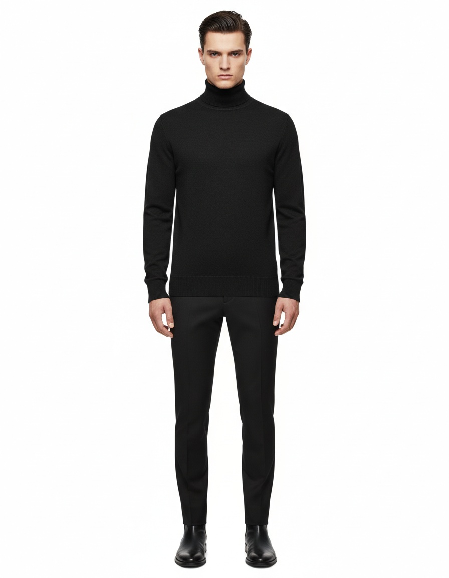 Men's Slim Fit Turtleneck Fleece Lined Sweater Warm Base Layer