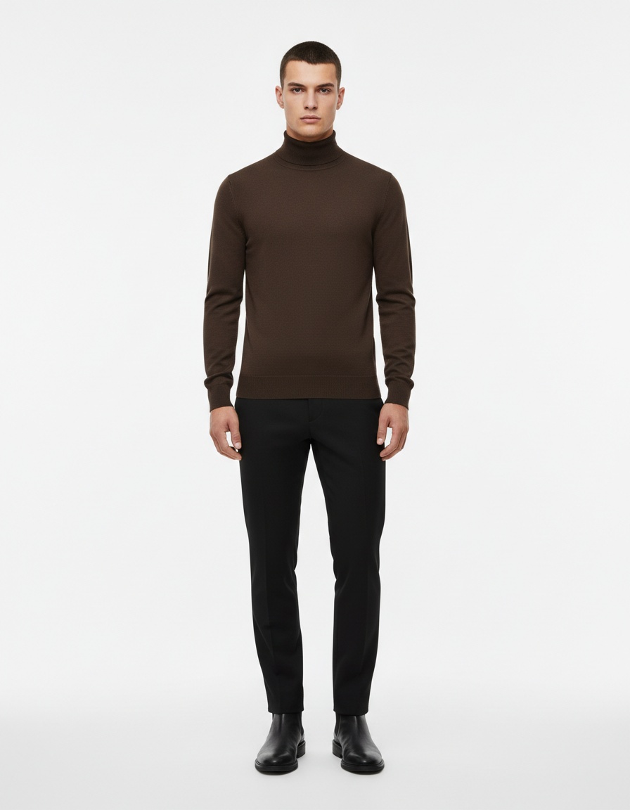 Men's Slim Fit Turtleneck Fleece Lined Sweater Warm Base Layer