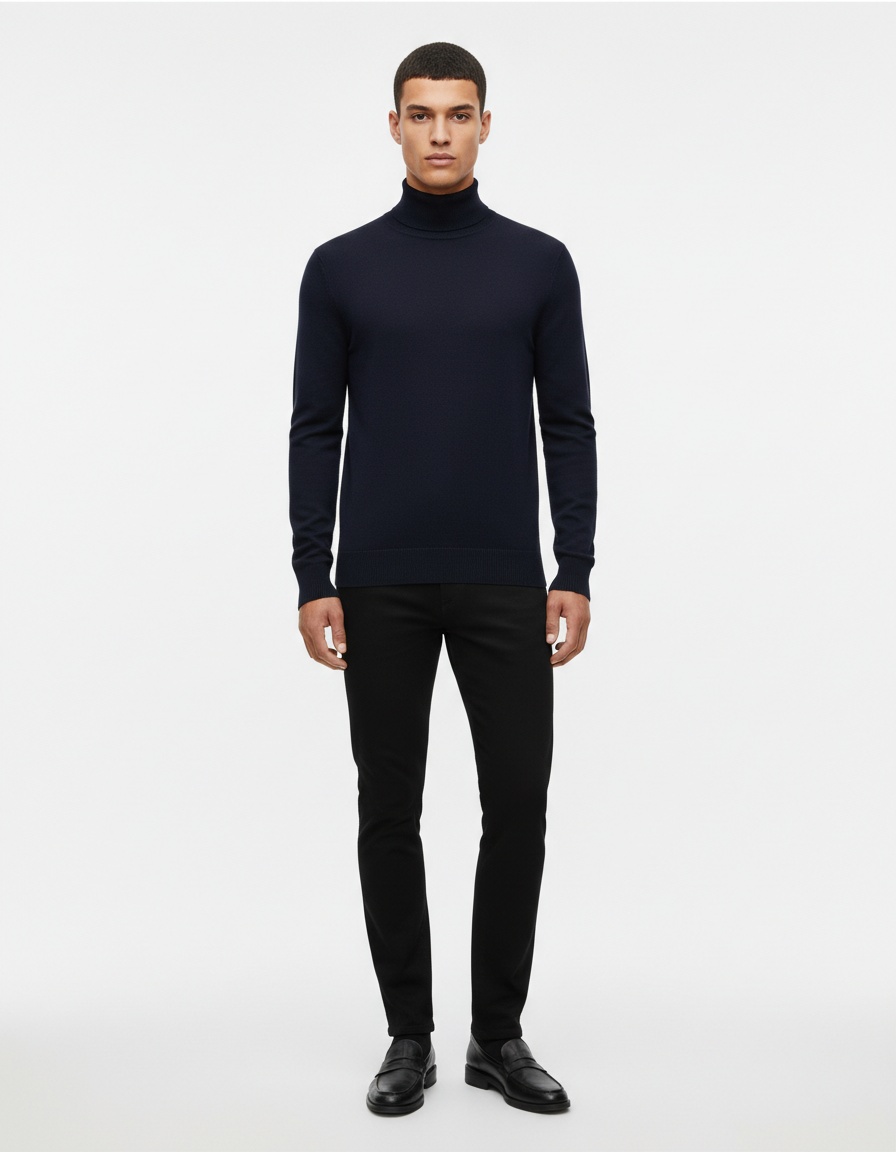 Men's Slim Fit Turtleneck Fleece Lined Sweater Warm Base Layer