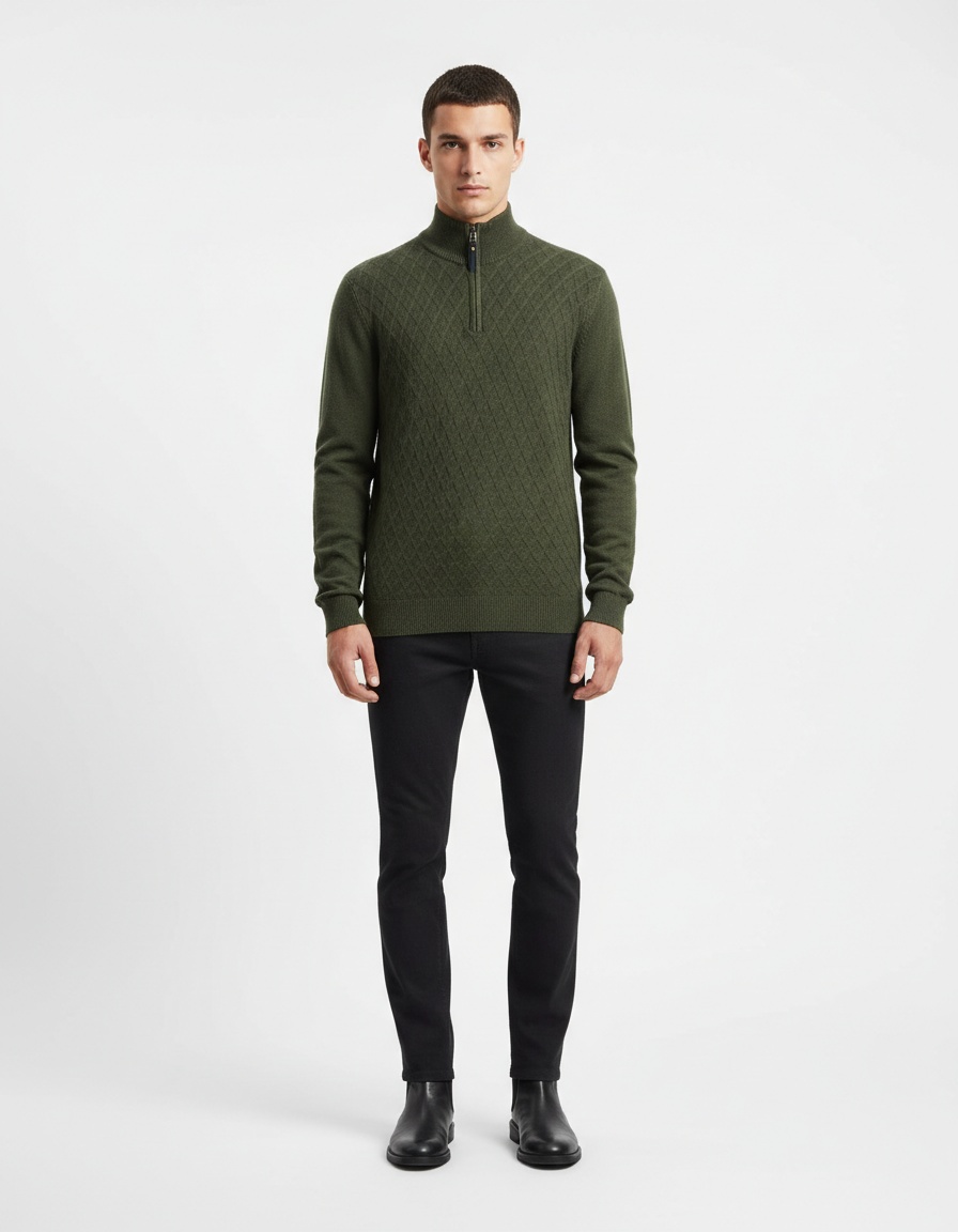 Men's Half-Zip Pullover Sweater Casual Base Layer
