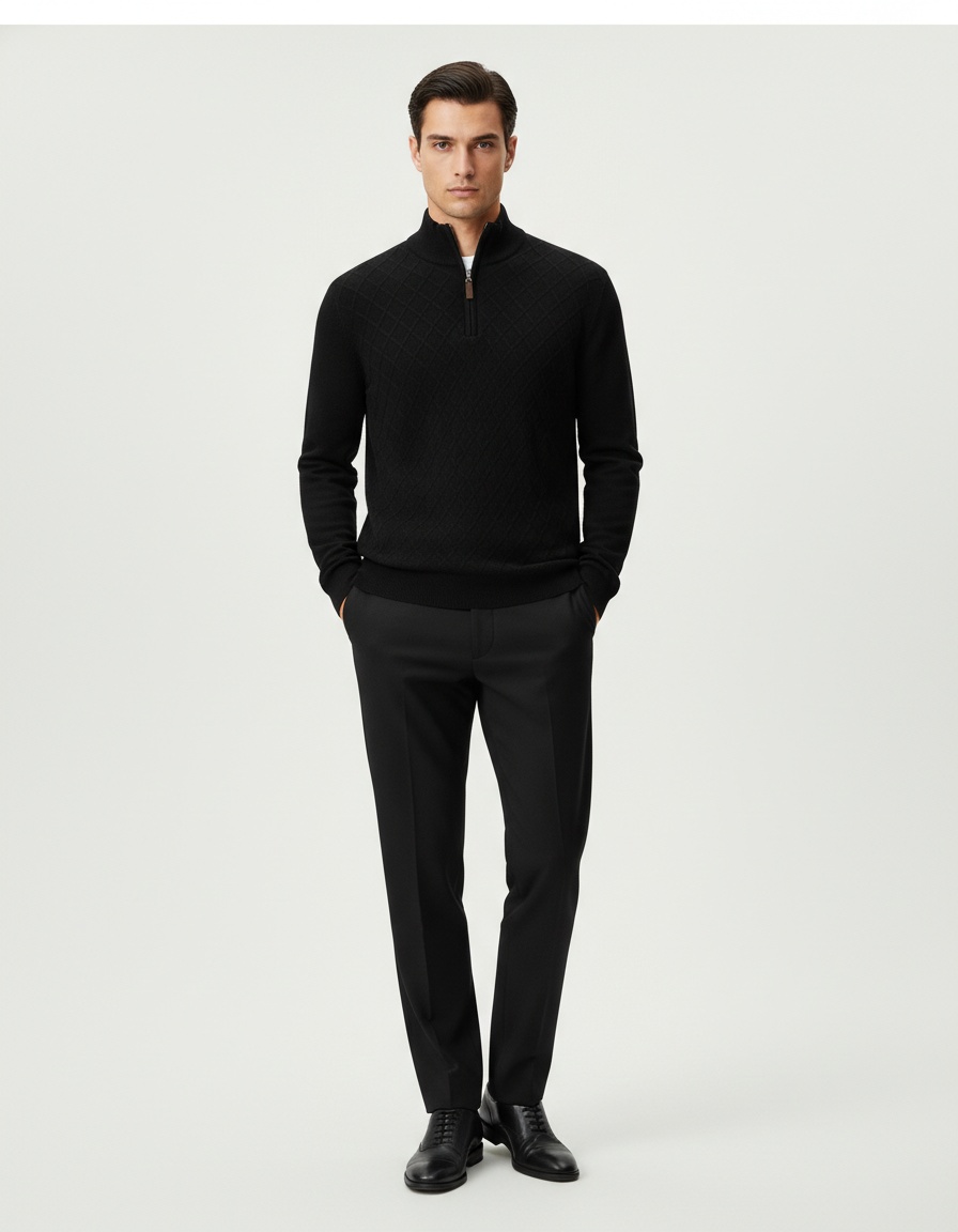 Men's Half-Zip Pullover Sweater Casual Base Layer