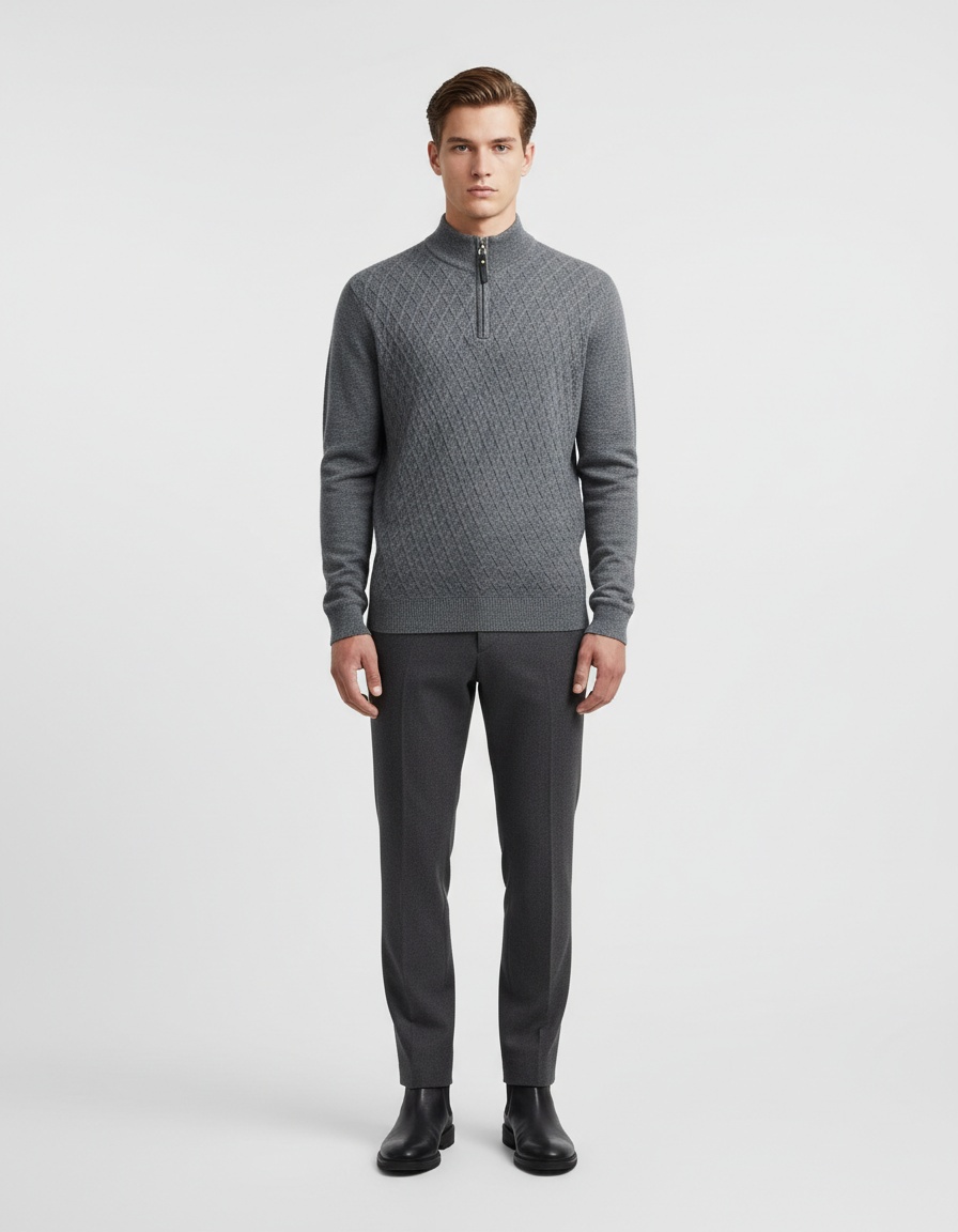 Men's Half-Zip Pullover Sweater Casual Base Layer