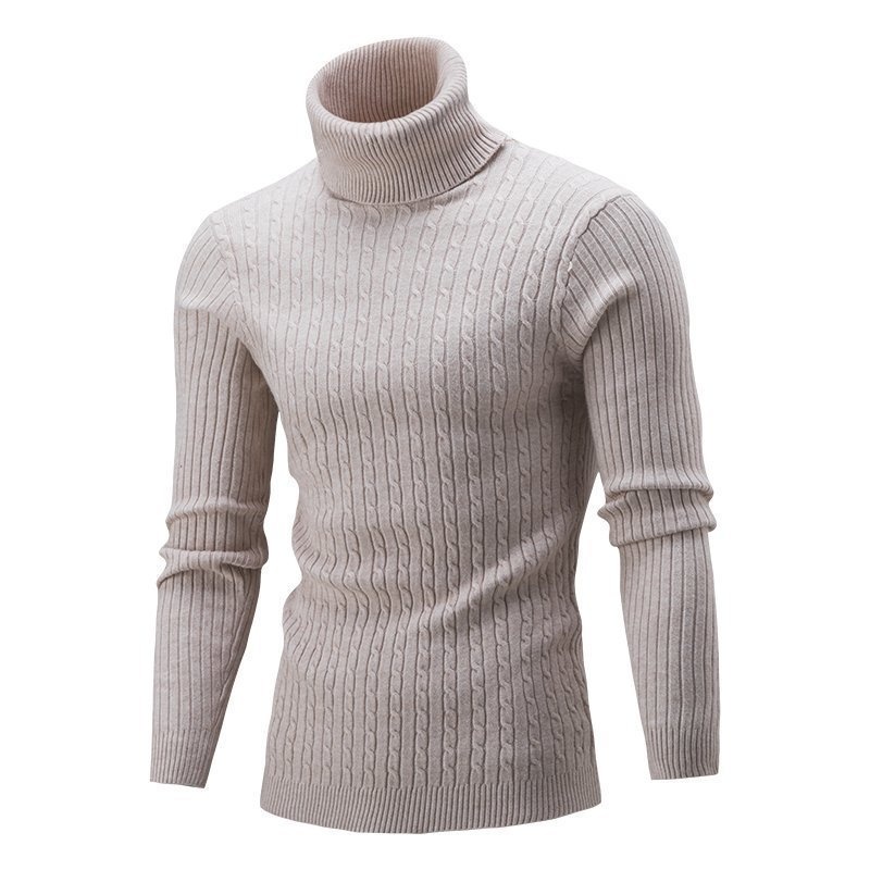 Men's Cable Knit Pullover Slim Fit Casual Sweater