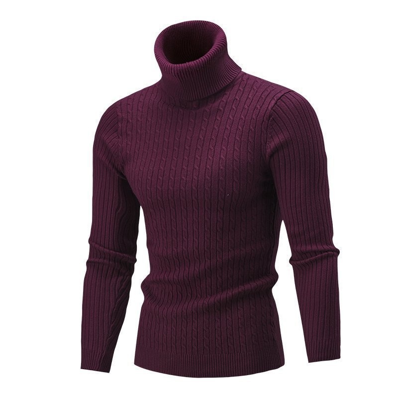 Men's Cable Knit Pullover Slim Fit Casual Sweater