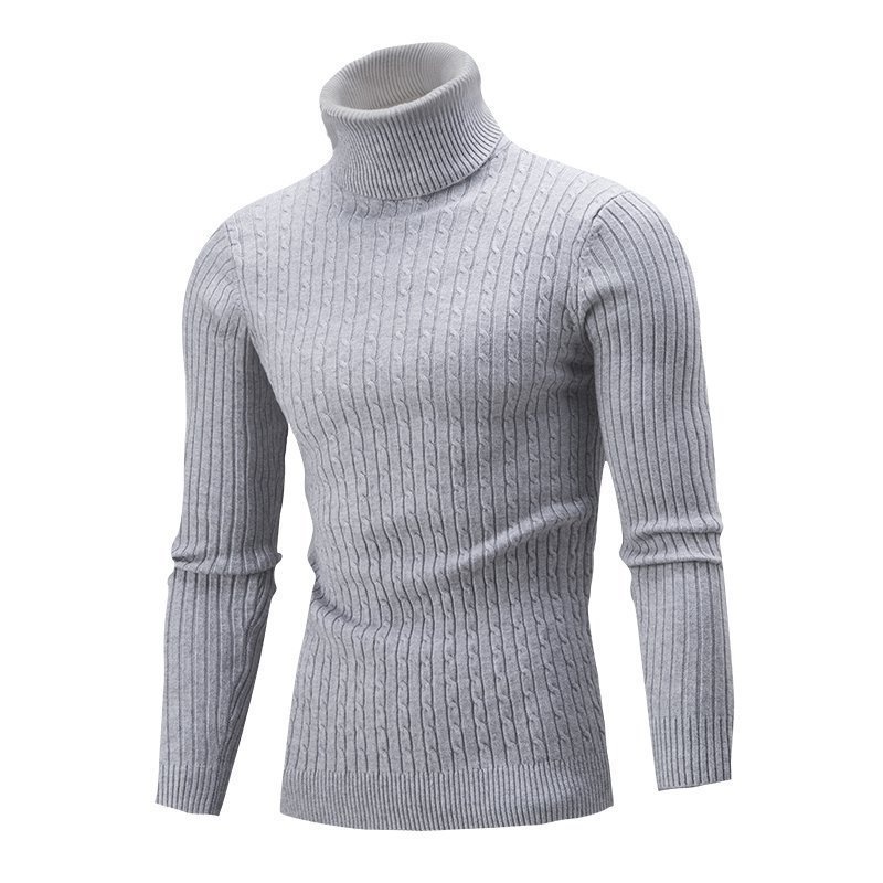 Men's Cable Knit Pullover Slim Fit Casual Sweater
