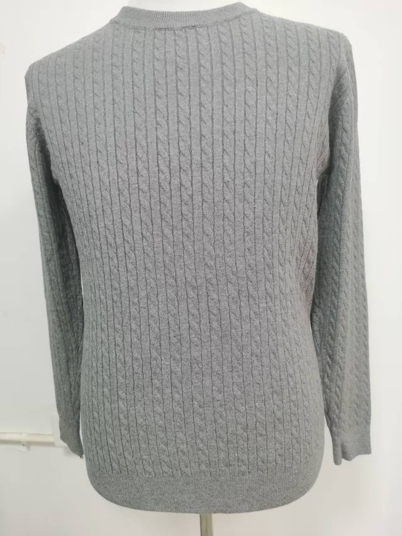 Men's Cable Knit Solid Color Crewneck Pullover Slim Fit Base Layer