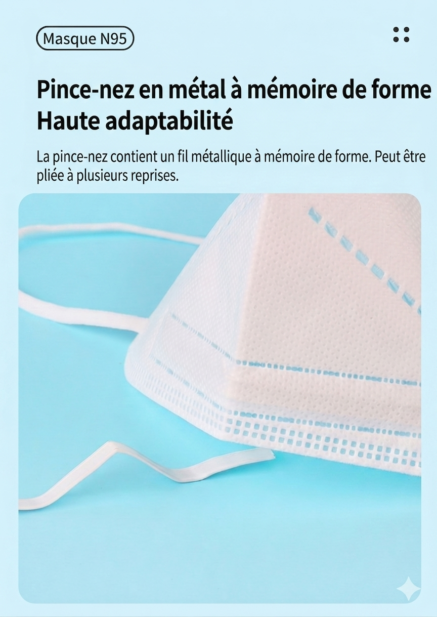 Masques N95 antivirus pour adultes, protection 5 couches, anti-poussière industrielle 3D, 25 pièces/boîte, emballés individuellement