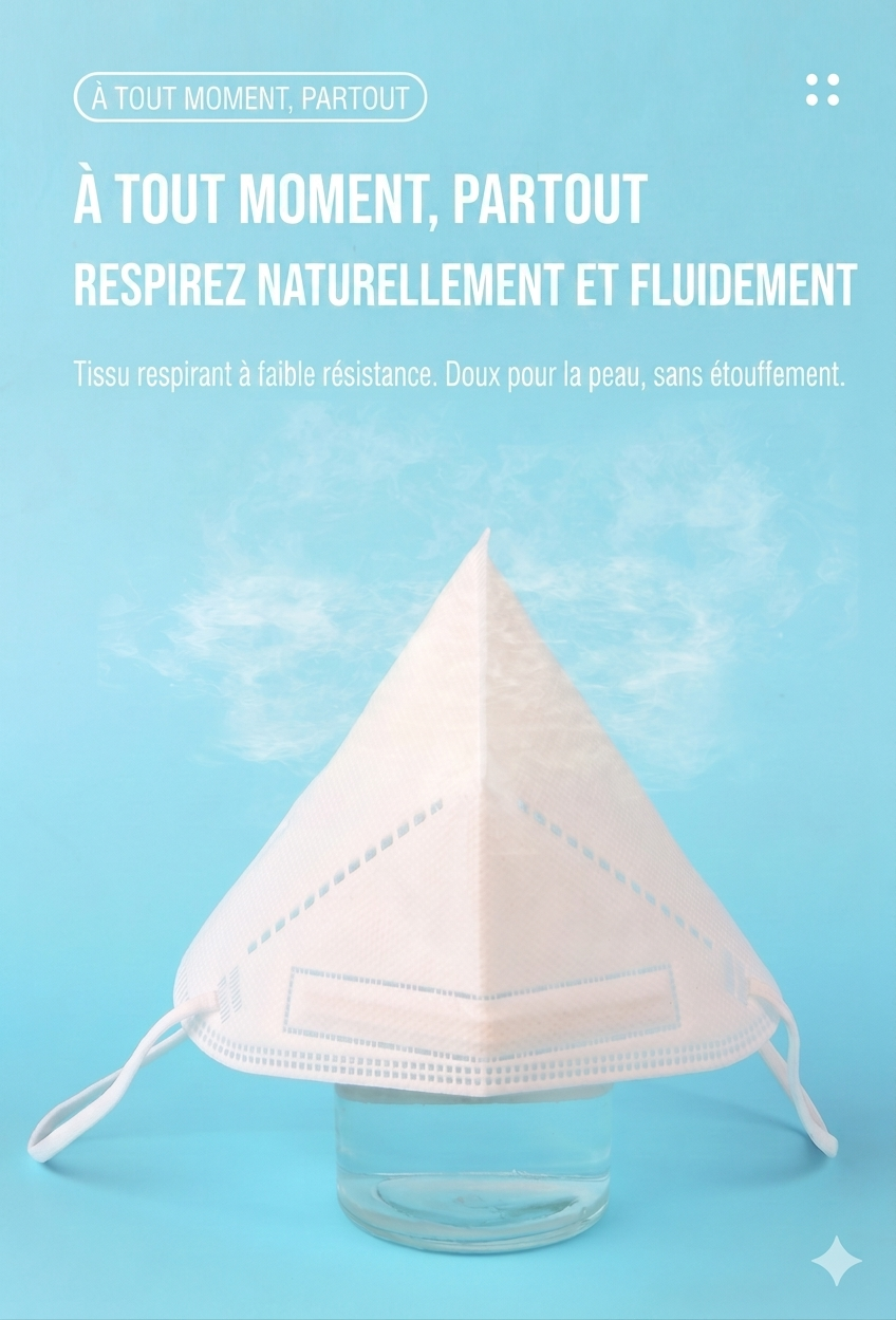 Masques N95 antivirus pour adultes, protection 5 couches, anti-poussière industrielle 3D, 25 pièces/boîte, emballés individuellement