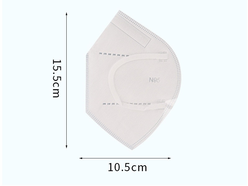 N95 antivirale gezichtsmaskers voor volwassenen, 5-laags bescherming, 3D industrieel stofwerend, 25 stuks per doos, individueel verpakt.