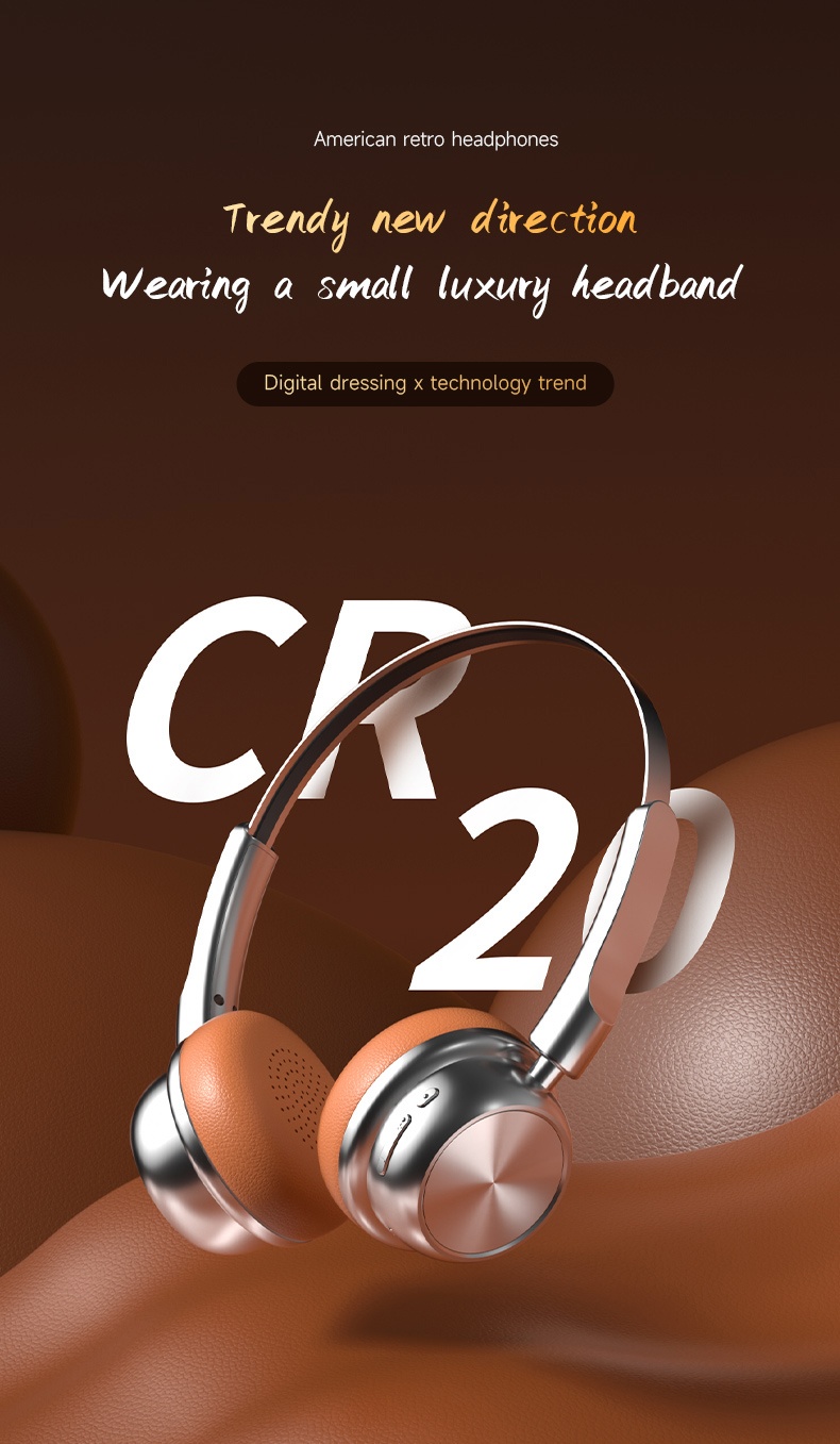Retro Wireless Headphones Bluetooth 5.4 Over-Ear Headset