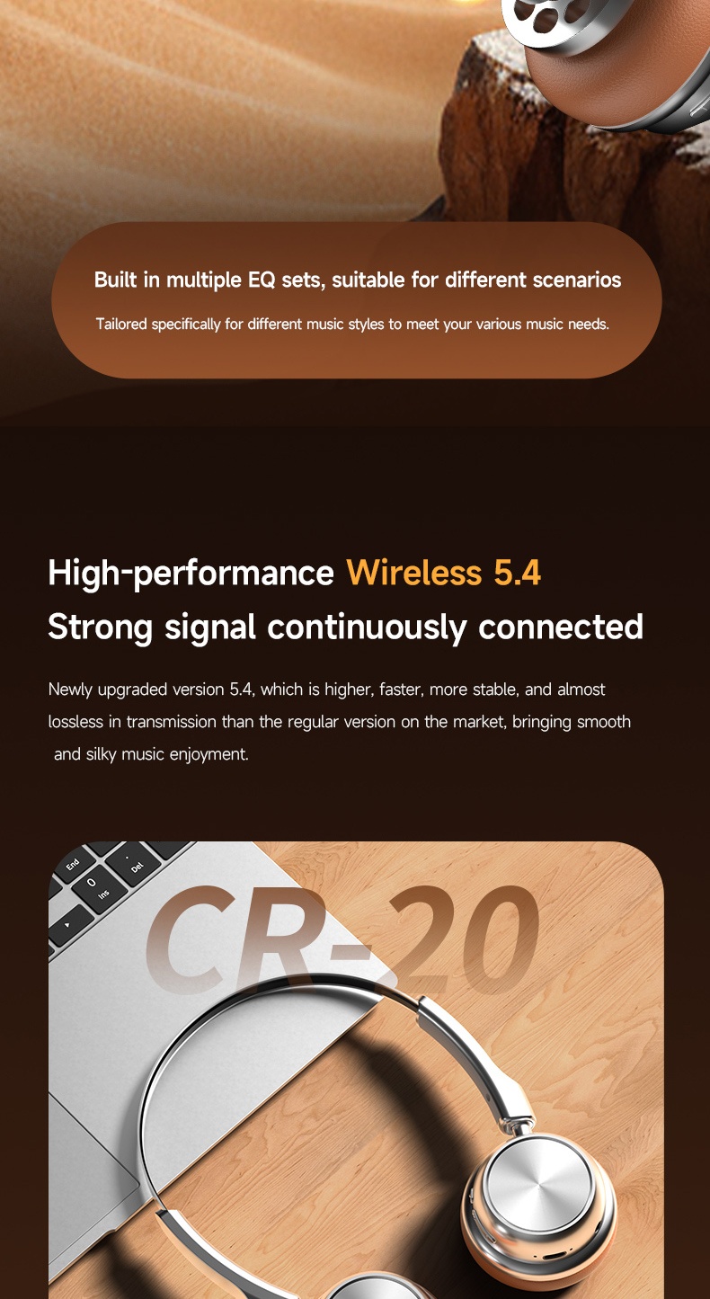Retro Wireless Headphones Bluetooth 5.4 Over-Ear Headset