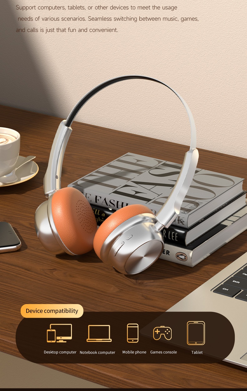 Retro Wireless Headphones Bluetooth 5.4 Over-Ear Headset