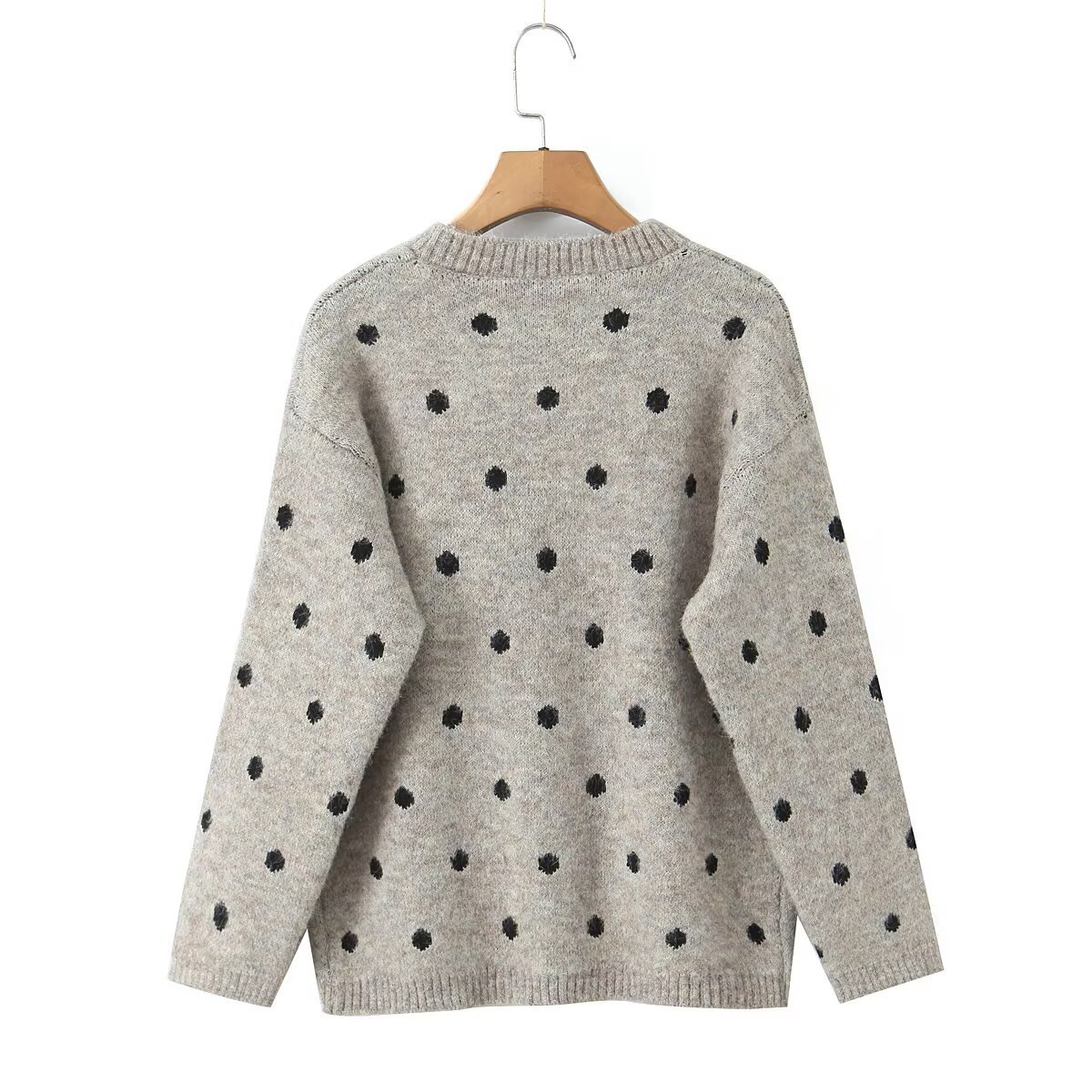 Knit Sweater Polka Dot Stylish Pullover KUN-00004