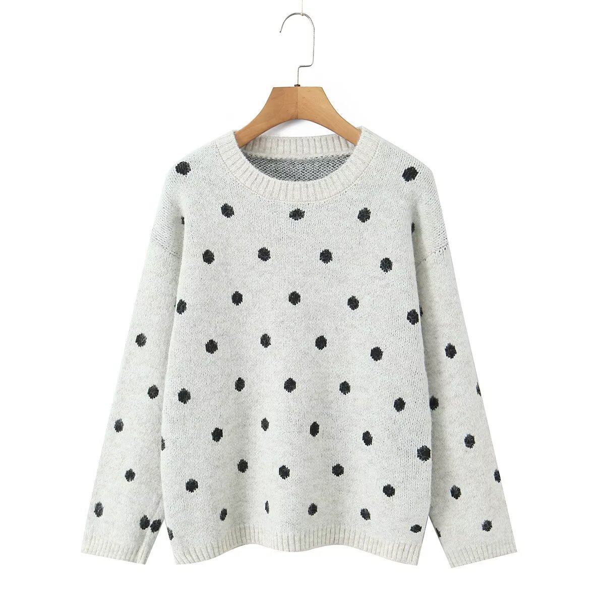 Knit Sweater Polka Dot Stylish Pullover KUN-00004