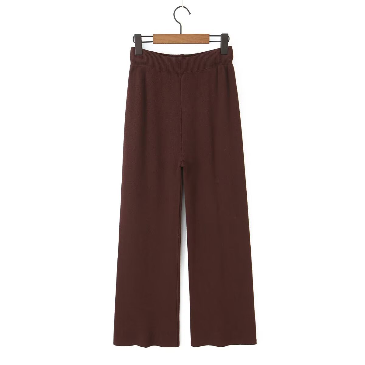 Knit Wide Leg Pants Elastic Waist Casual KUN-00022