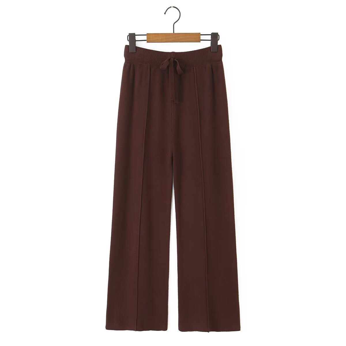 Knit Wide Leg Pants Elastic Waist Casual KUN-00022