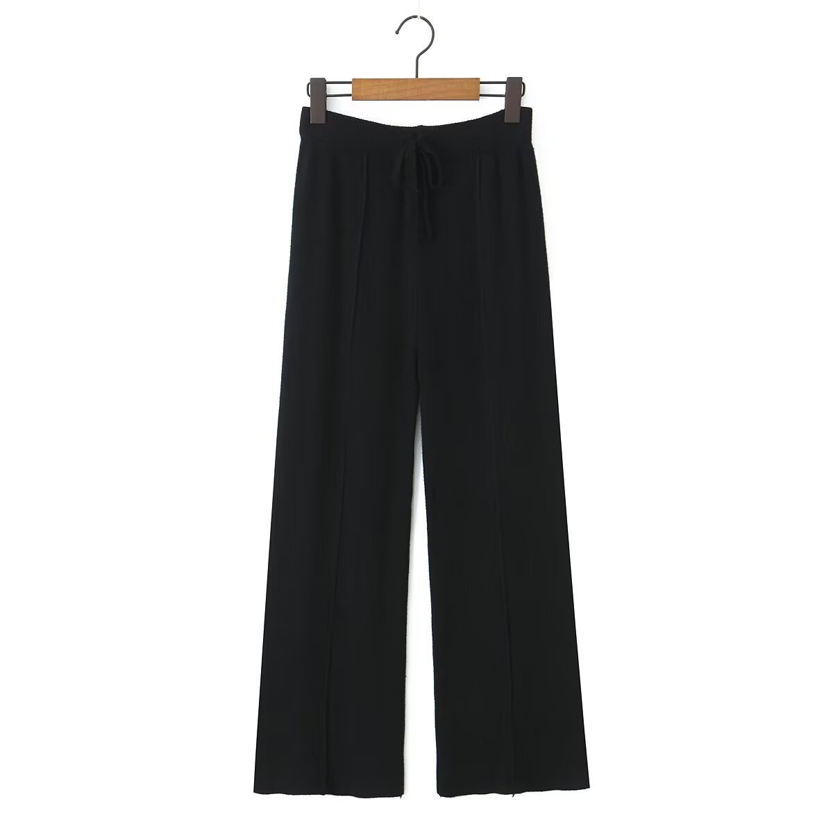 Knit Wide Leg Pants Elastic Waist Casual KUN-00022