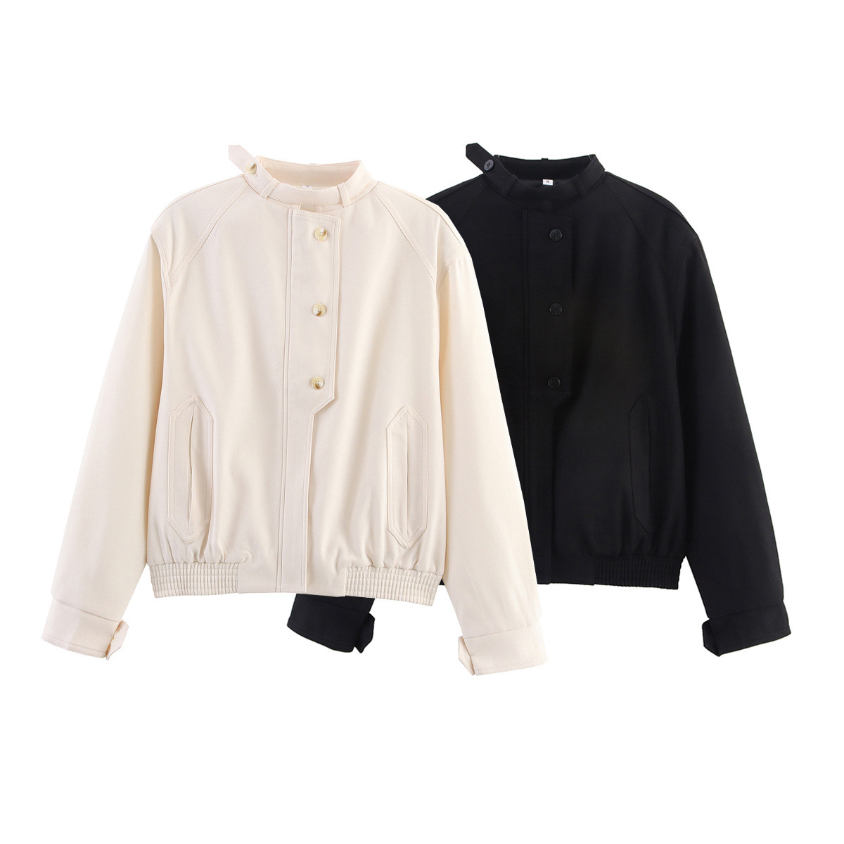 Chaqueta informal con botones para mujer - Oversize bicolor KUN-00087