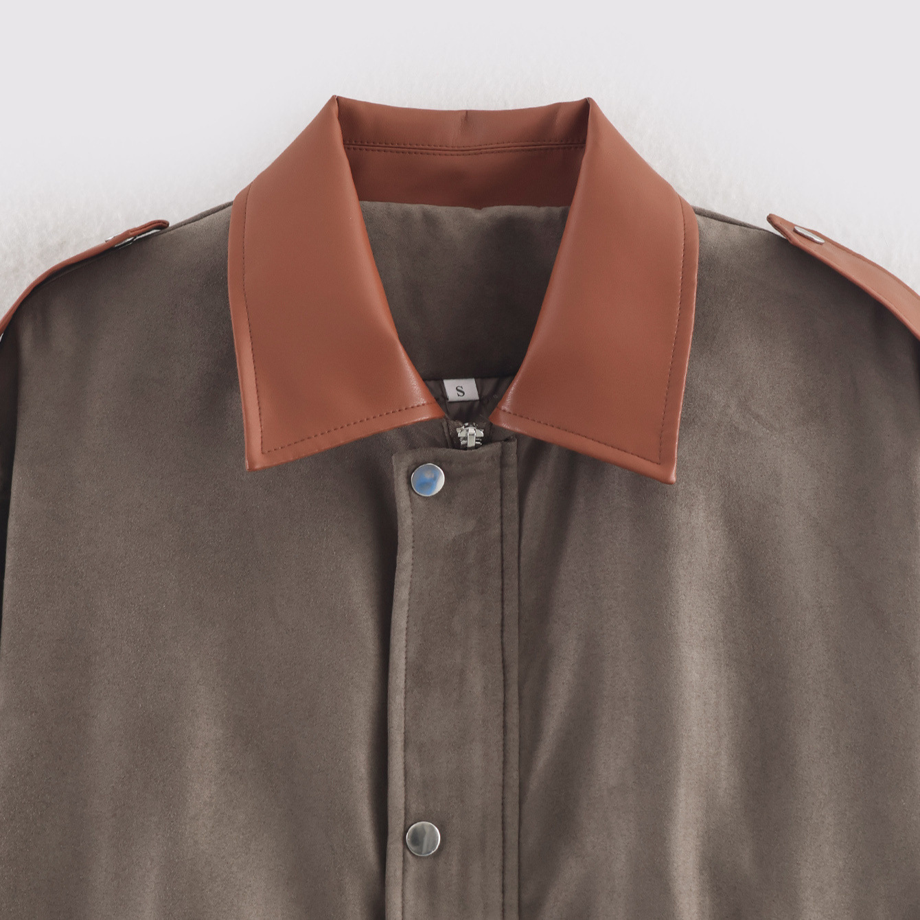 Suède jasje voor dames, stijlvol en casual, met kleurblokken, model KUN-00220