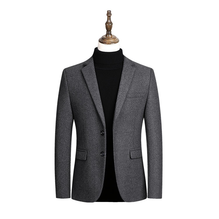Men’s Autumn/Winter Woolen Small Blazer  - Casual Business Woolen Suit 