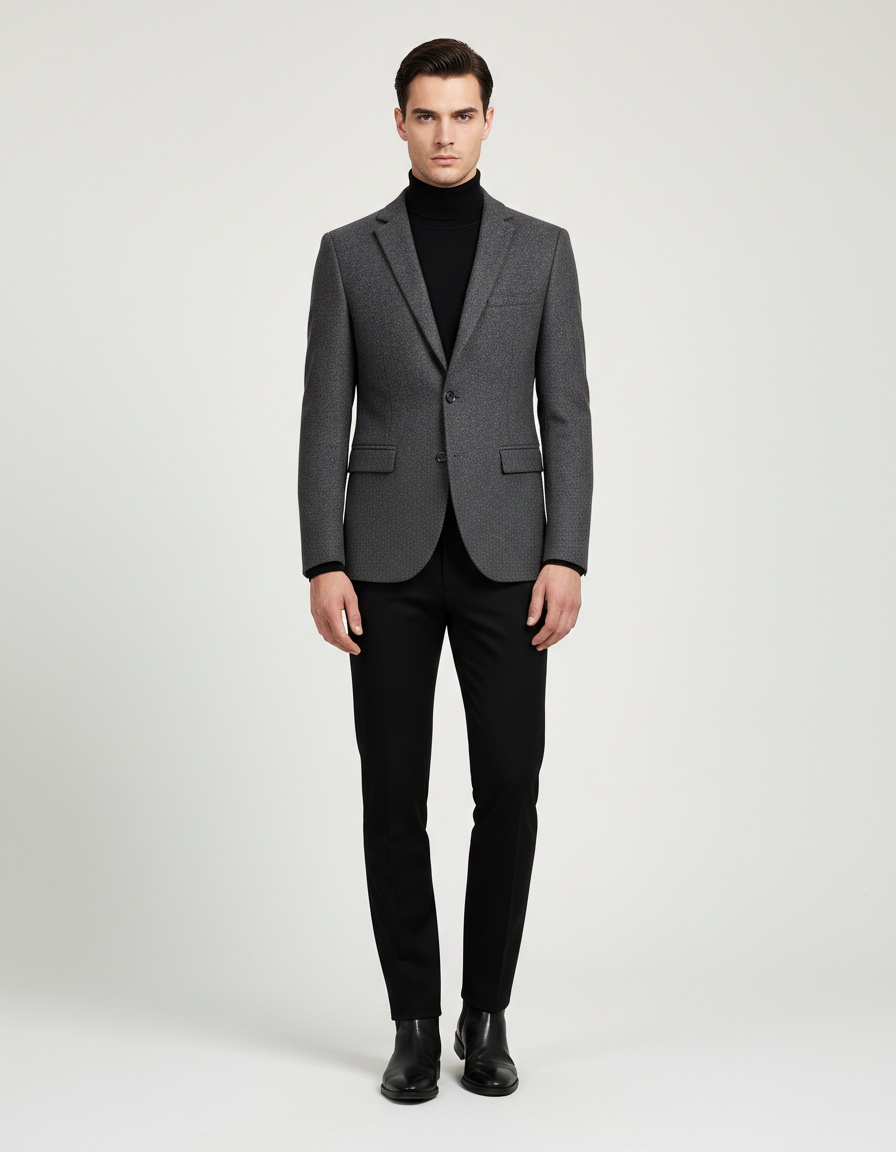 Men’s Autumn/Winter Woolen Small Blazer  - Casual Business Woolen Suit 