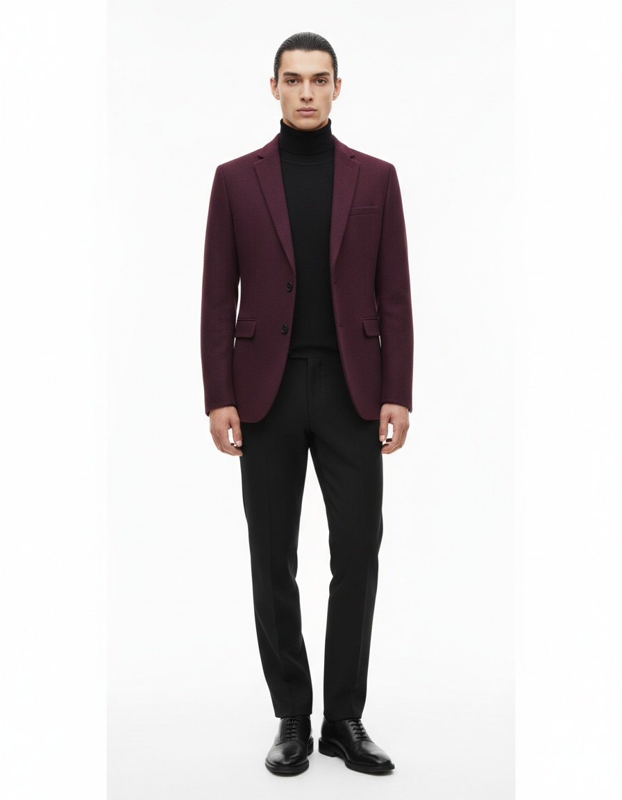 Men’s Autumn/Winter Woolen Small Blazer  - Casual Business Woolen Suit 