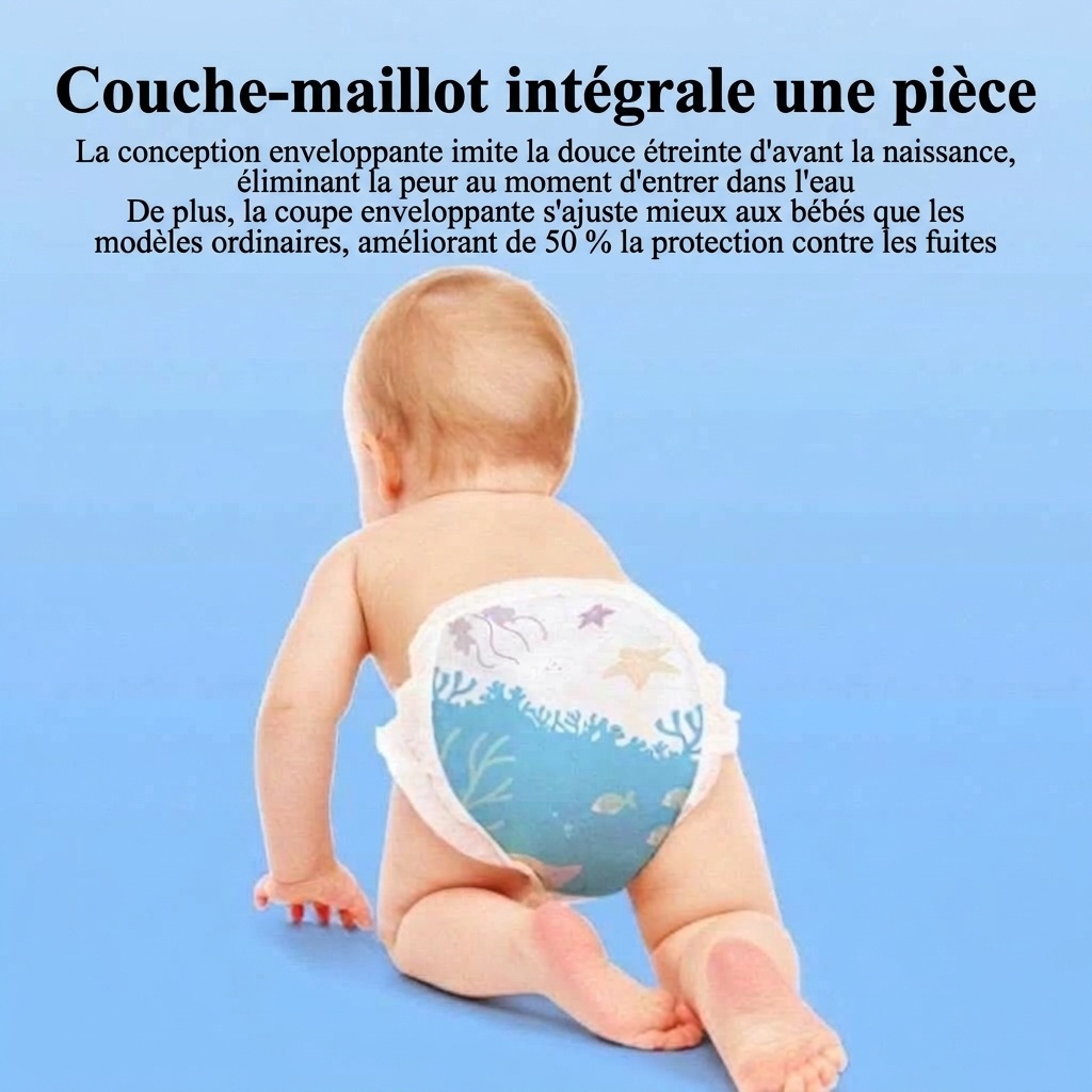 Couches de bain réutilisables pour bébé Uber Bear, culottes de natation pour nourrissons avec taille élastique à 360° et protection anti-fuites (paquet de 4)