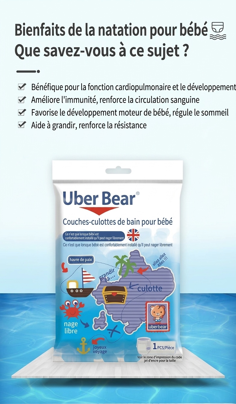 Couches pour bébé Uber Bear ultra-minces et respirantes, culottes d'apprentissage jetables anti-fuites