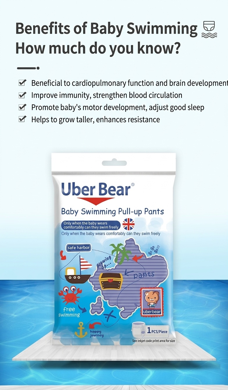 Pannolini per neonati Uber Bear ultra sottili e traspiranti, mutandine usa e getta a prova di perdite per l'addestramento alla pulizia.
