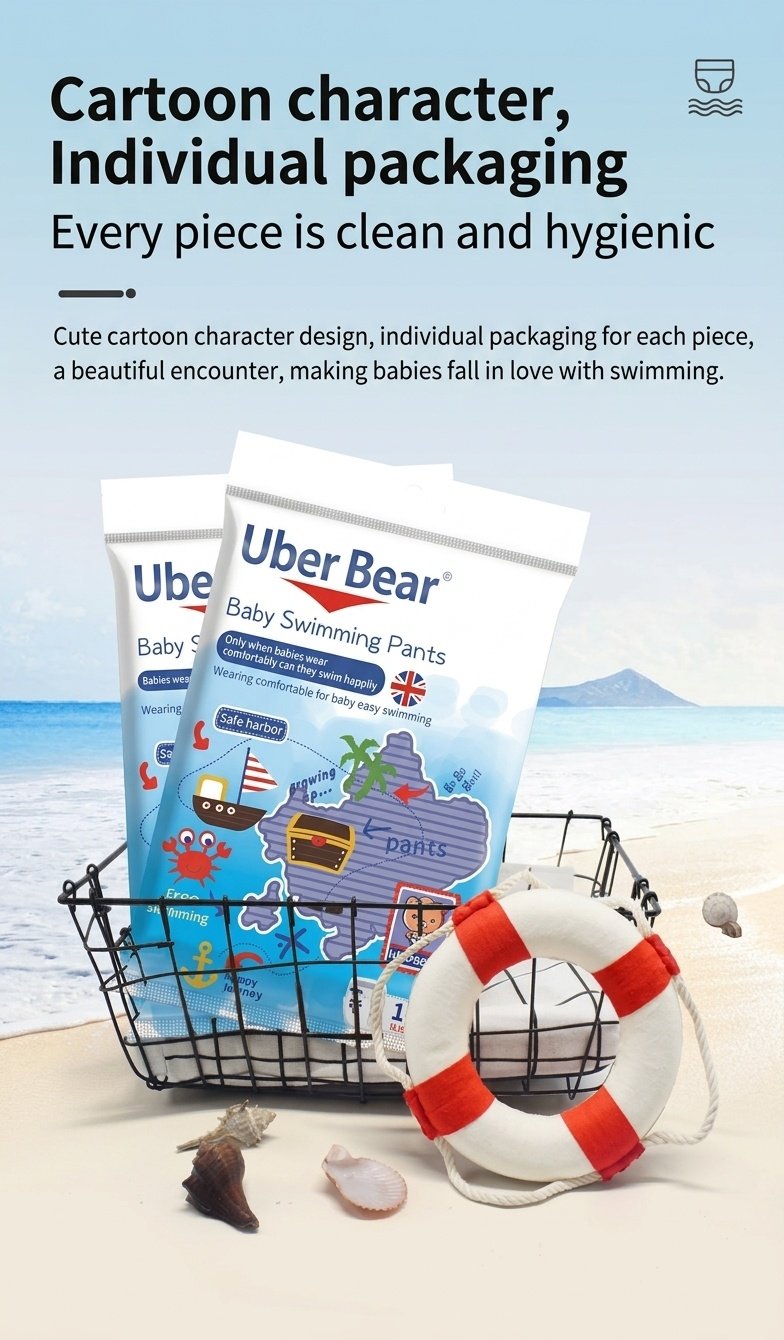 Pannolini per neonati Uber Bear ultra sottili e traspiranti, mutandine usa e getta a prova di perdite per l'addestramento alla pulizia.