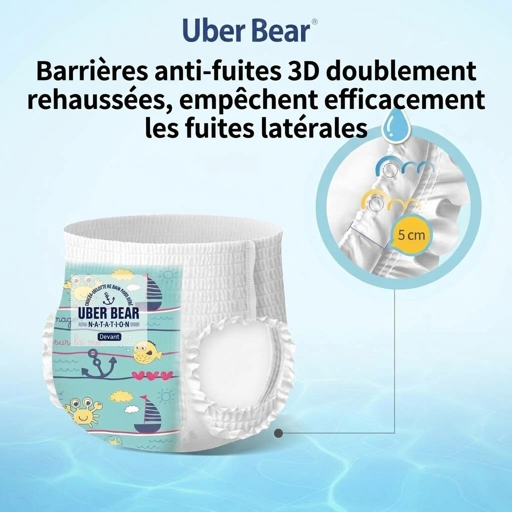 Couches pour bébé Uber Bear ultra-minces et respirantes, culottes d'apprentissage jetables anti-fuites