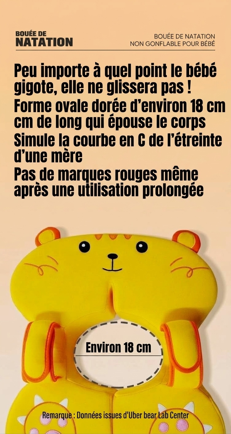 Bouée de natation non gonflable pour bébé avec harnais de sécurité, anti-retournement pour bébé (3-36 mois)