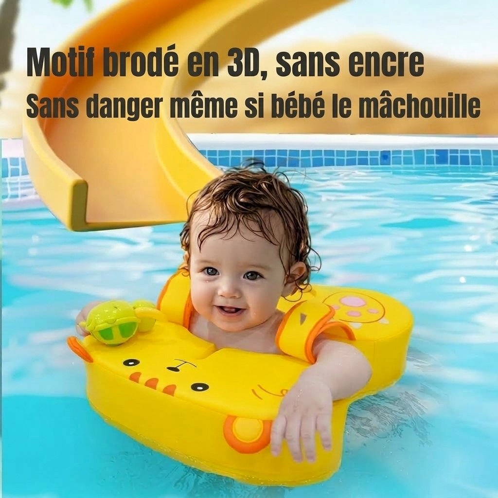 Bouée de natation non gonflable pour bébé avec harnais de sécurité, anti-retournement pour bébé (3-36 mois)