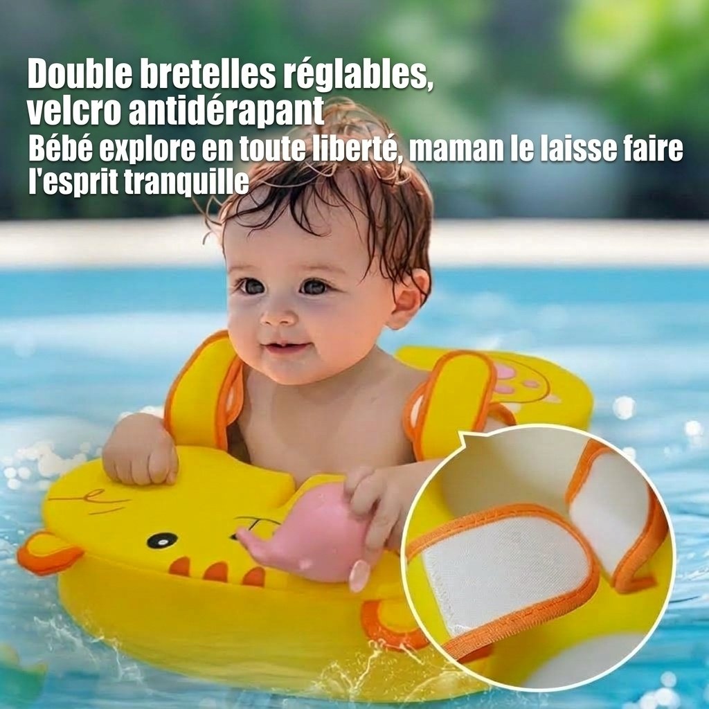 Bouée de natation non gonflable pour bébé avec harnais de sécurité, anti-retournement pour bébé (3-36 mois)