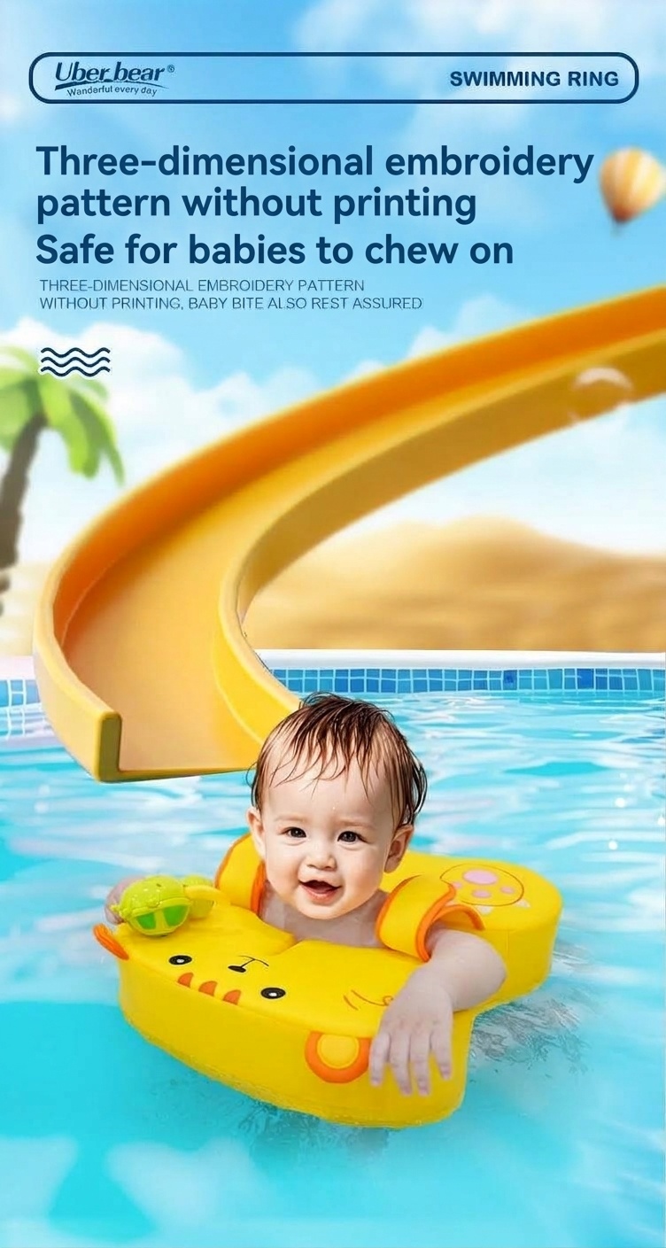 Salvagente non gonfiabile per neonati con imbracatura di sicurezza, anti-ribaltamento per bambini in piscina (3-36 mesi)