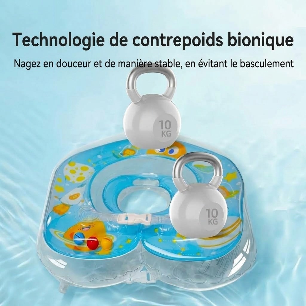 Bouée de natation pour bébé avec double airbag, anti-retournement, pour baignoire et piscine.