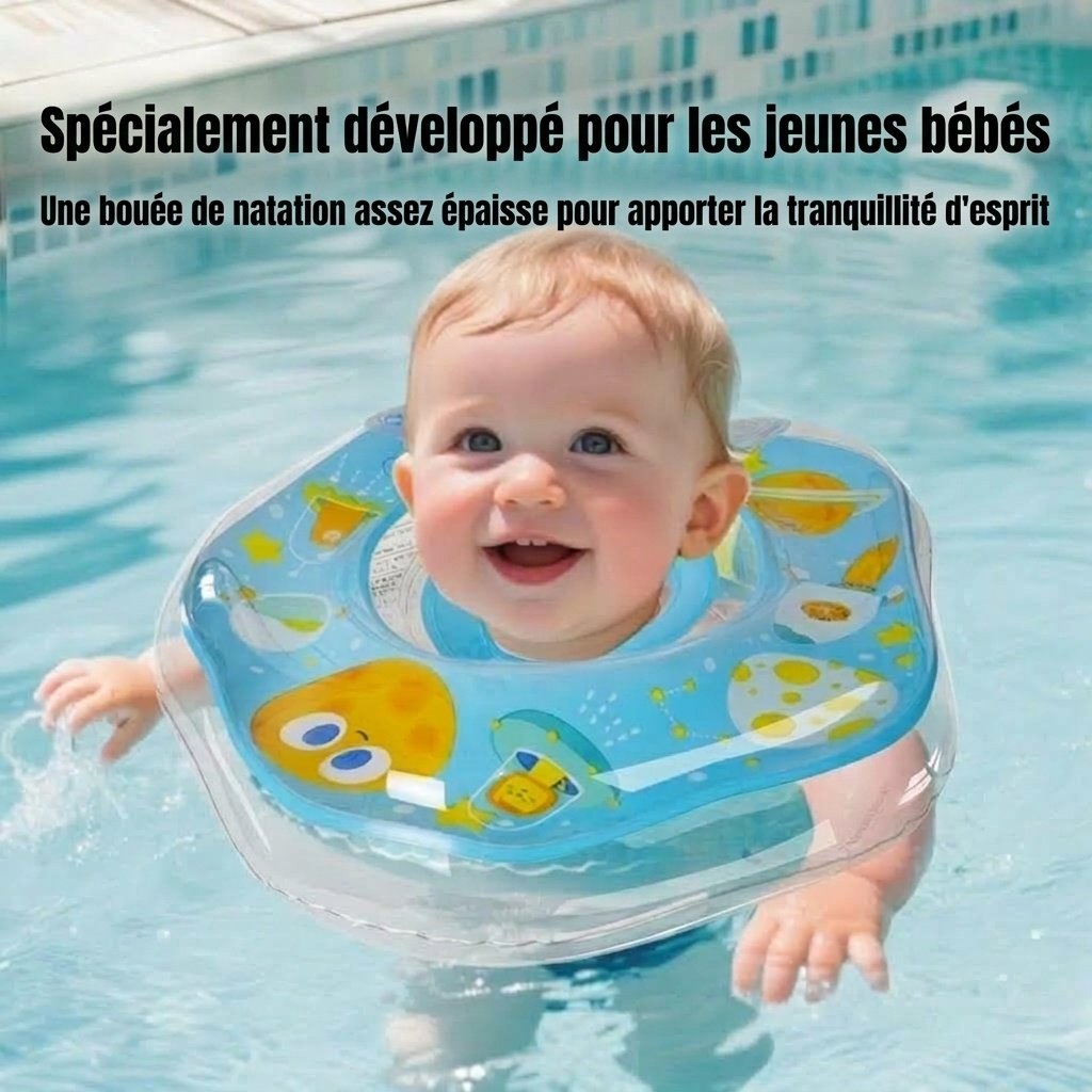 Bouée de natation pour bébé avec double airbag, anti-retournement, pour baignoire et piscine.