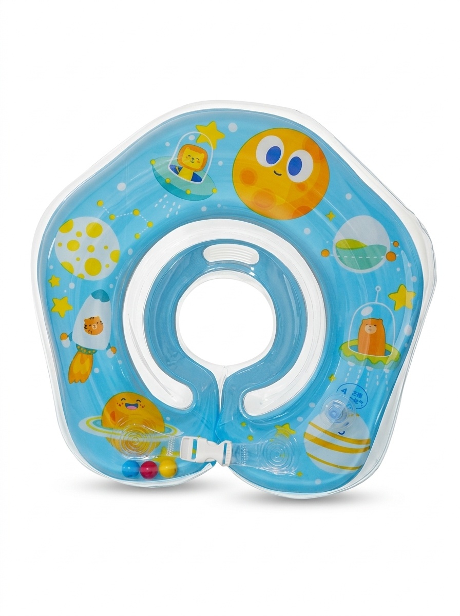 Flotador de cuello para bebés, anillo de natación, entrenador de piscina con doble airbag antivuelco para bañera y piscina.