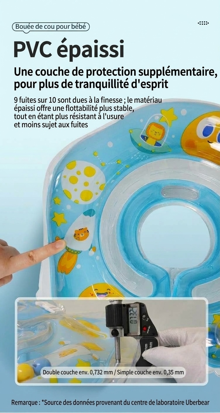 Bouée de natation pour bébé avec double airbag, anti-retournement, pour baignoire et piscine.