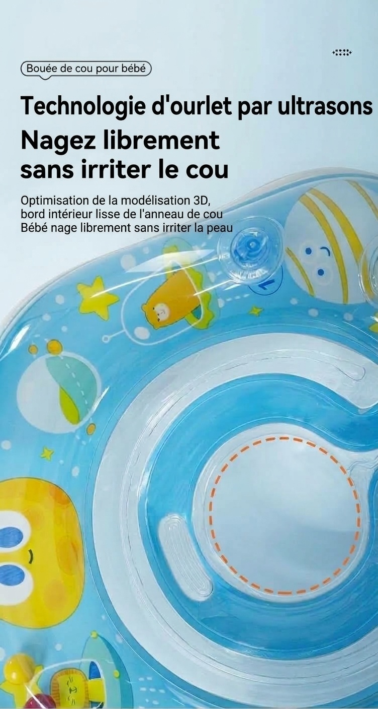Bouée de natation pour bébé avec double airbag, anti-retournement, pour baignoire et piscine.