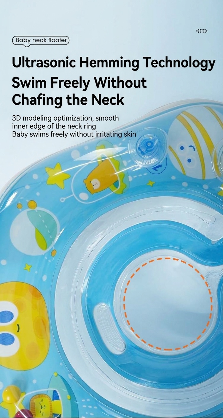 Flotador de cuello para bebés, anillo de natación, entrenador de piscina con doble airbag antivuelco para bañera y piscina.