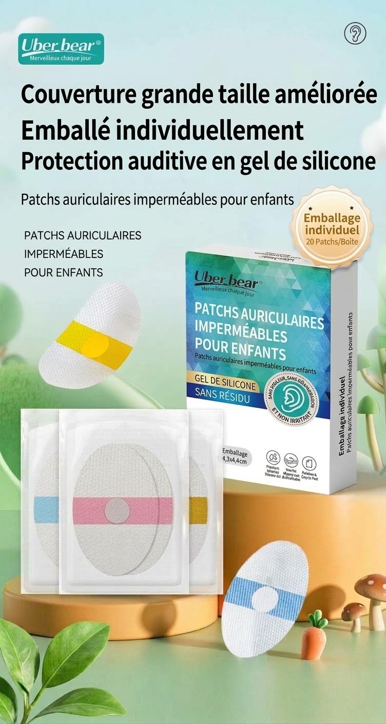 Cache-oreilles étanches pour bébé, pour la natation et le bain, protecteurs d'oreilles en silicone hypoallergénique (paquet de 20)