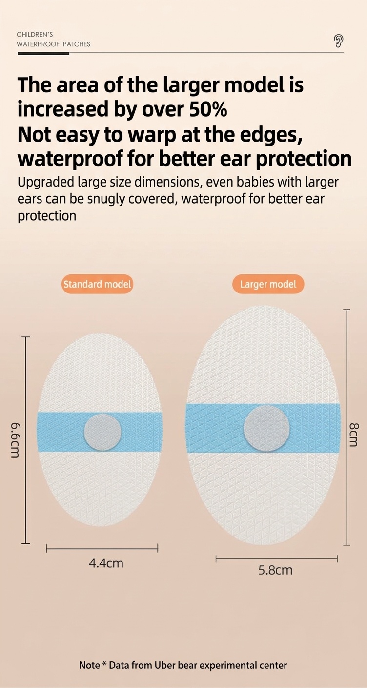Parches impermeables para oídos de bebé, ideales para nadar y bañarse, protectores de oídos de silicona hipoalergénica (paquete de 20)